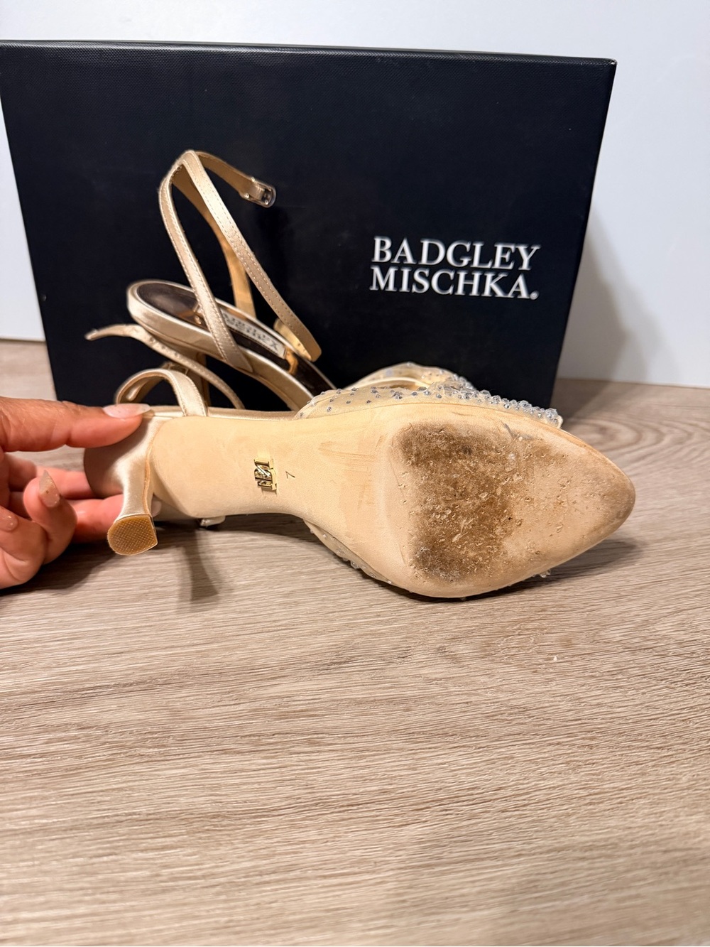 Badgley Mischka Cameryn Elegant Rhinestone Evening Sandals - Picture 5 of 6